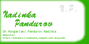 nadinka pandurov business card